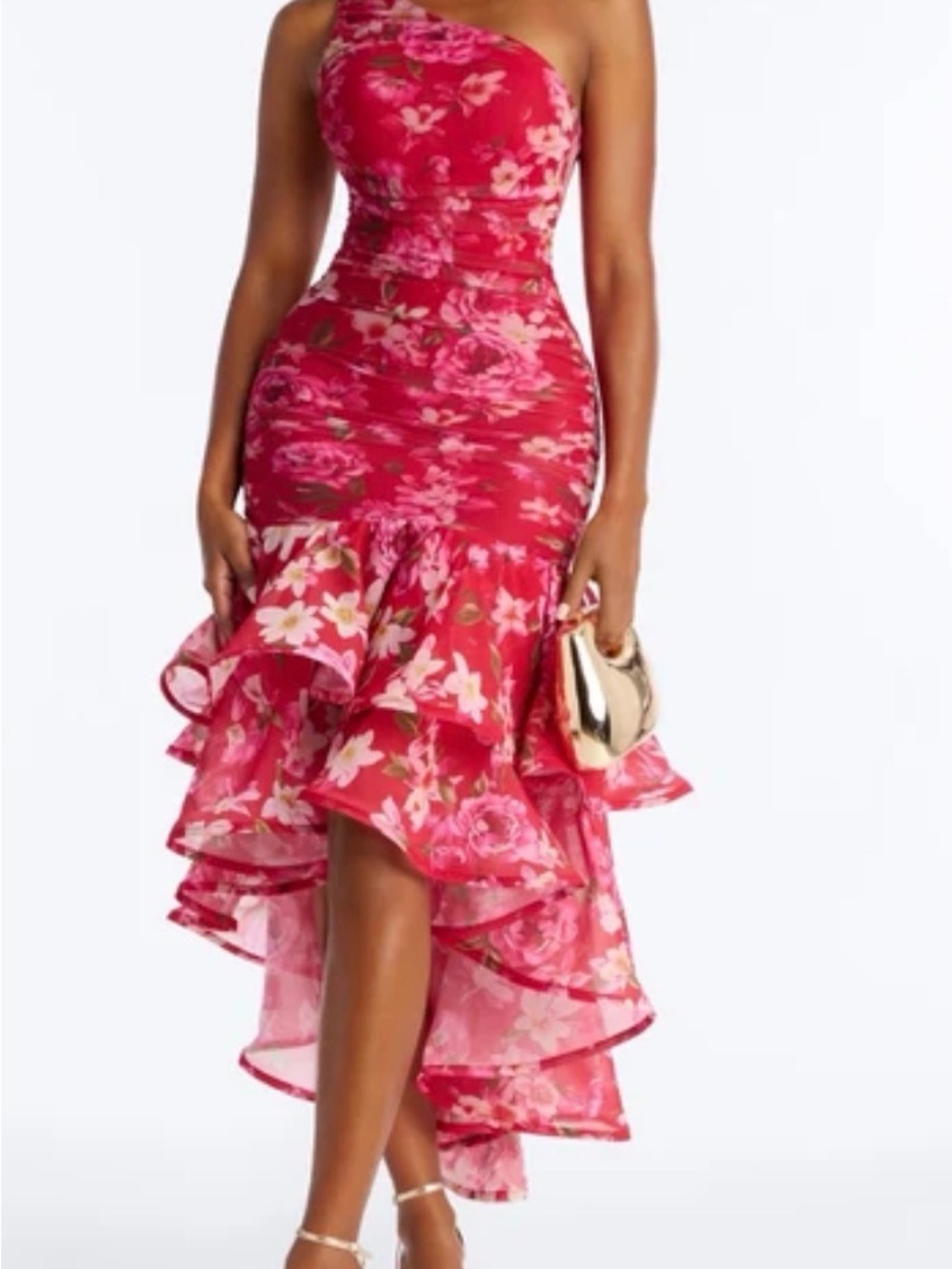 Floral Pink Ruffle Dance Skirt